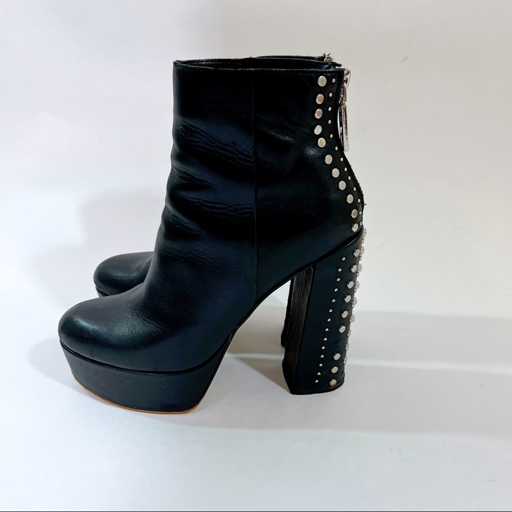 Dolce Vita Black Studded Platform Leather Boots